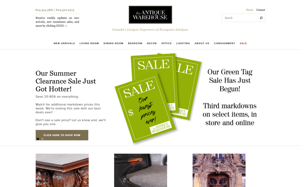 Website Design & Creation for antique store website URL 2