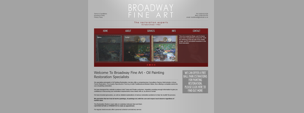 Website Design & Creation for art restoration website URL 3