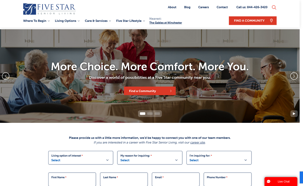 Website Design & Creation for assisted living website URL 5