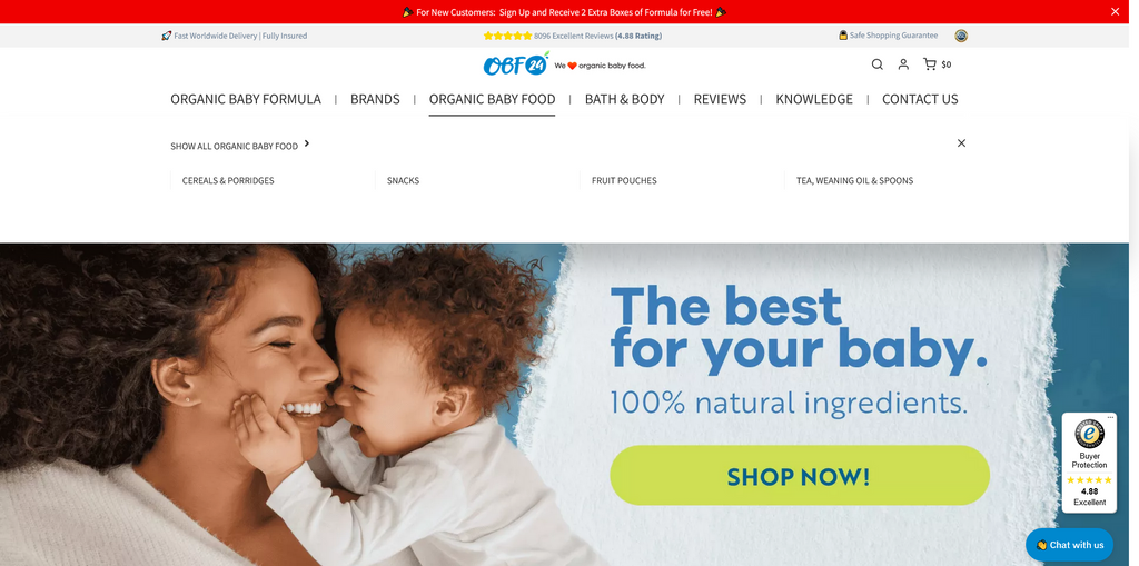 Website Design & Creation for baby food website URL 1