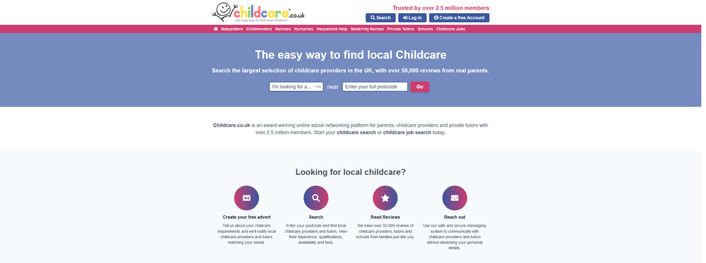 Website Design & Creation for babysitting website URL 2