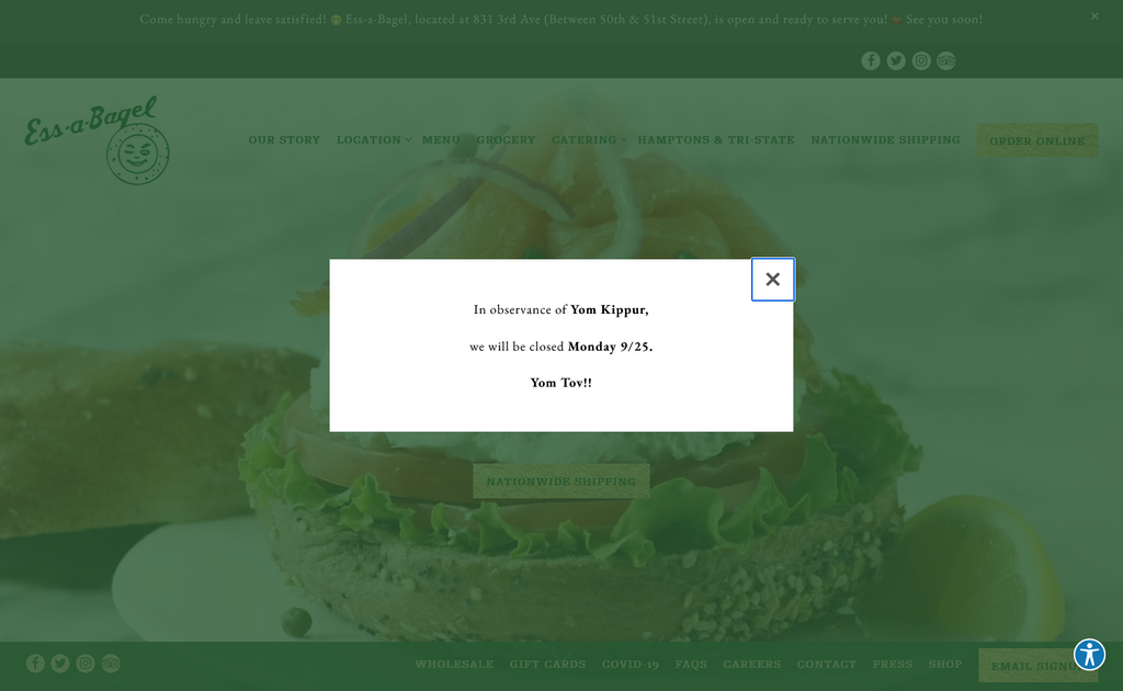 Website Design & Creation for bagel shop website URL 1