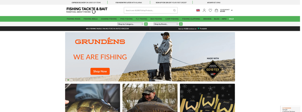 Website Design & Creation for bait and tackle shop website URL 1
