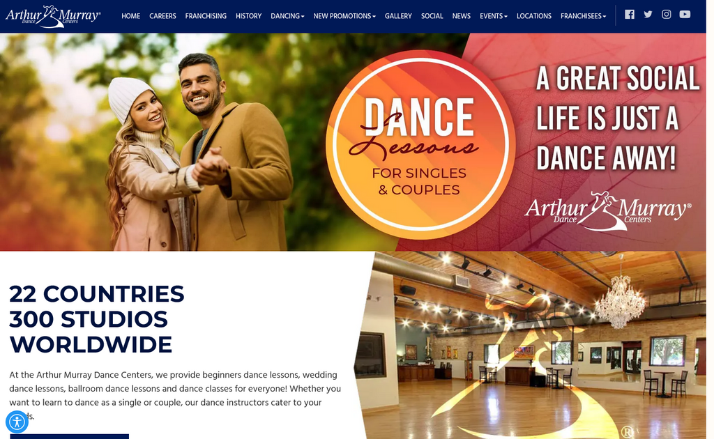 Website Design & Creation for ballroom dance lessons website URL 1