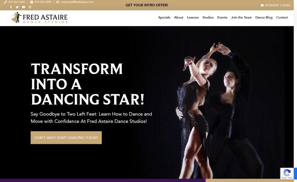 Website Design & Creation for ballroom dance lessons website URL 3