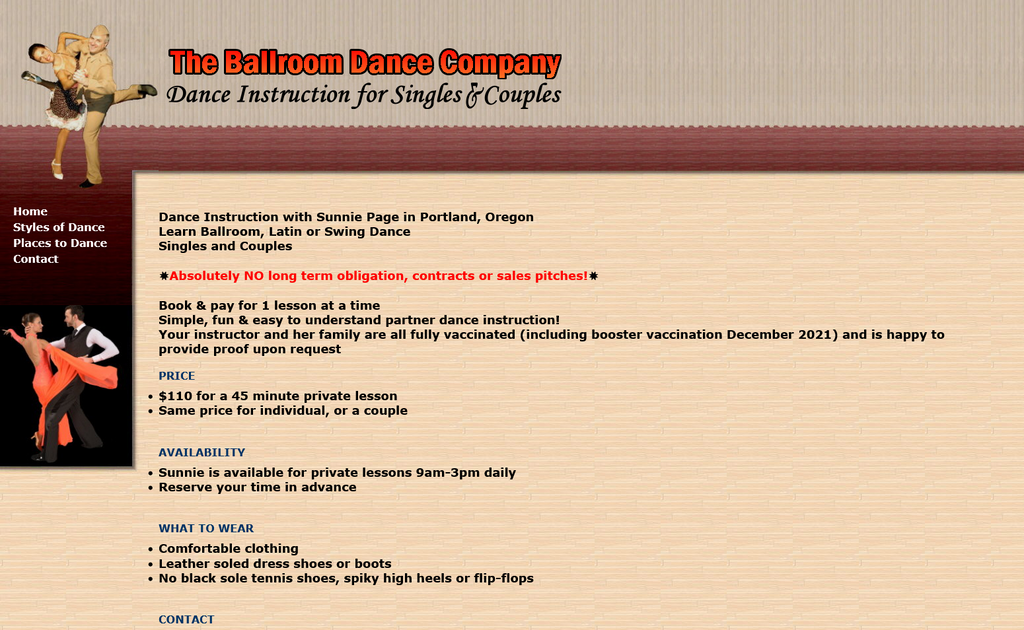 Website Design & Creation for ballroom dance lessons website URL 4