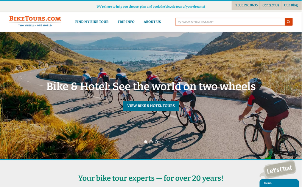 Website Design & Creation for bike tour company website URL 4