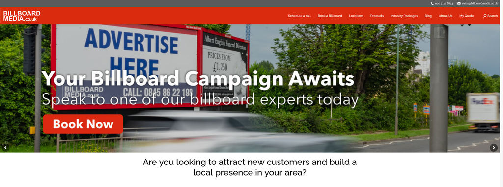 Website Design & Creation for billboard advertising company website URL 1