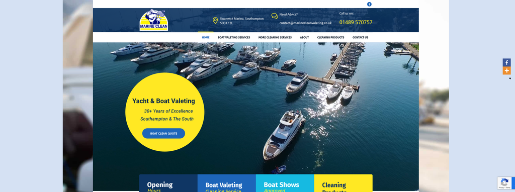 Website Design & Creation for boat cleaning service website URL 2