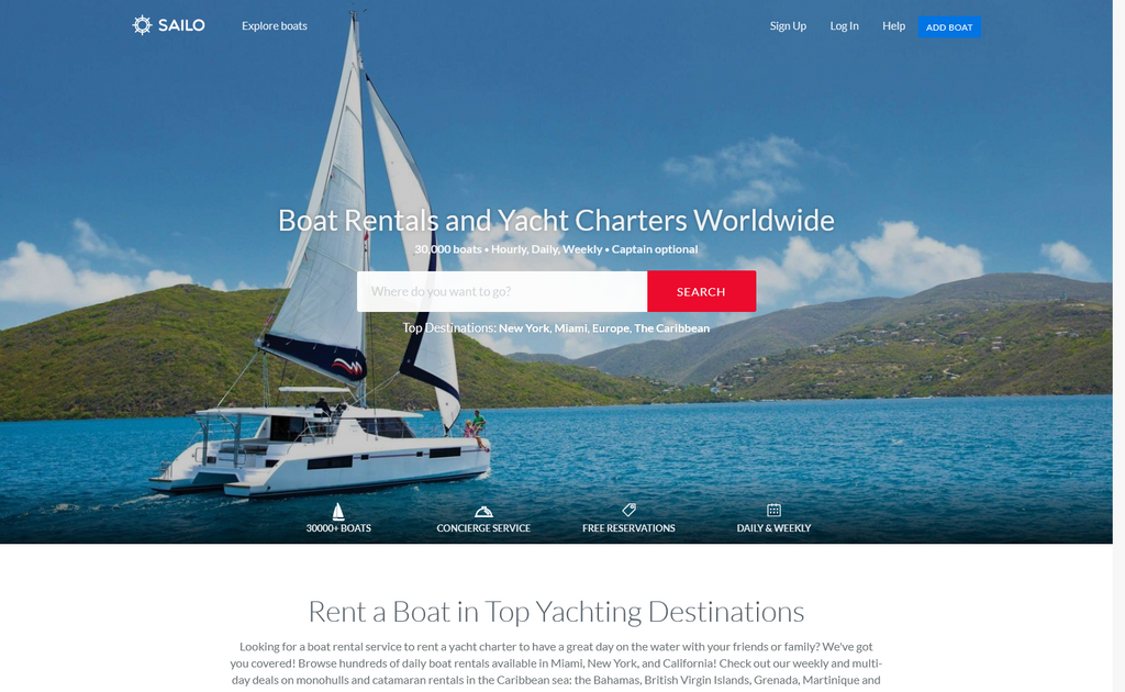 Website Design & Creation for boat rental website URL 1