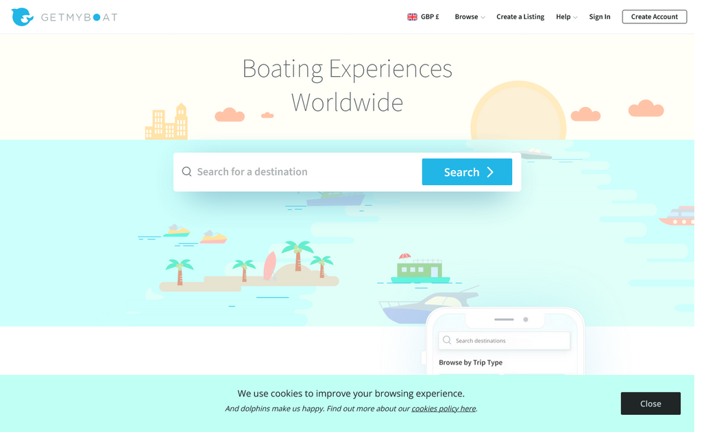 Website Design & Creation for boat rental website URL 3