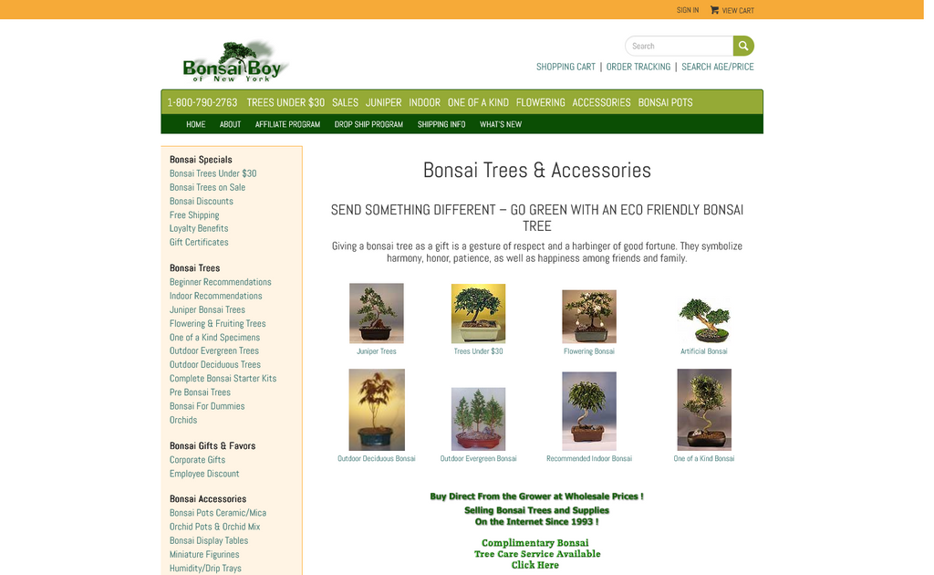 Website Design & Creation for bonsai tree website URL 1