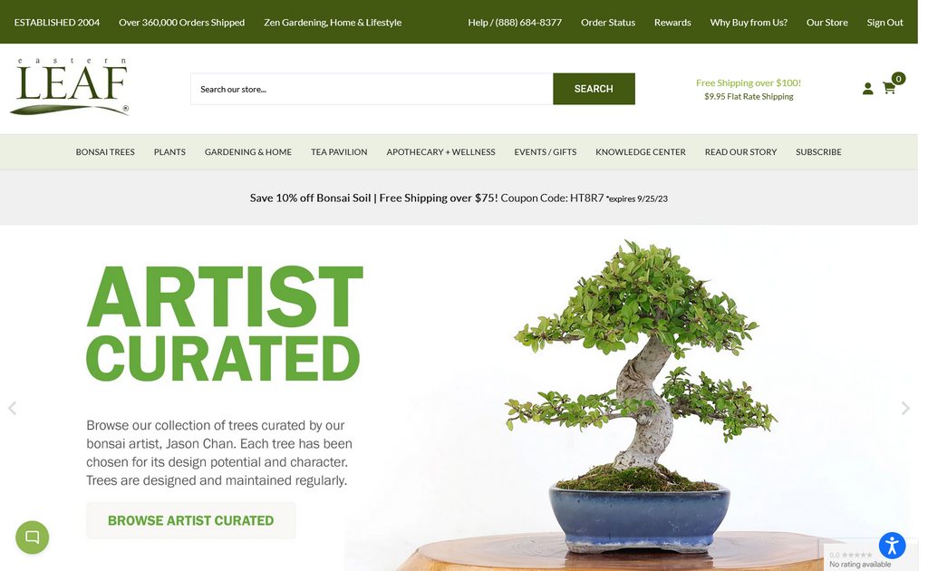 Website Design & Creation for bonsai tree website URL 4