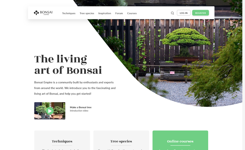 Website Design & Creation for bonsai tree website URL 5