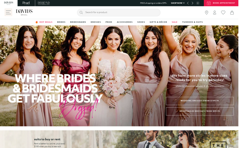 Website Design & Creation for bridal shop website URL 2