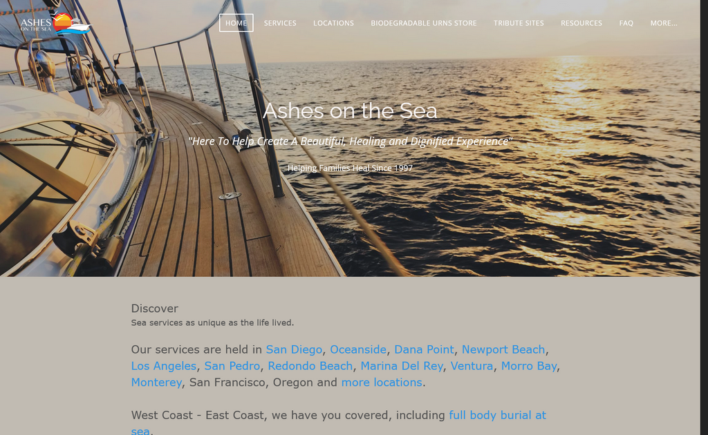 Website Design & Creation for burial at sea service website URL 4