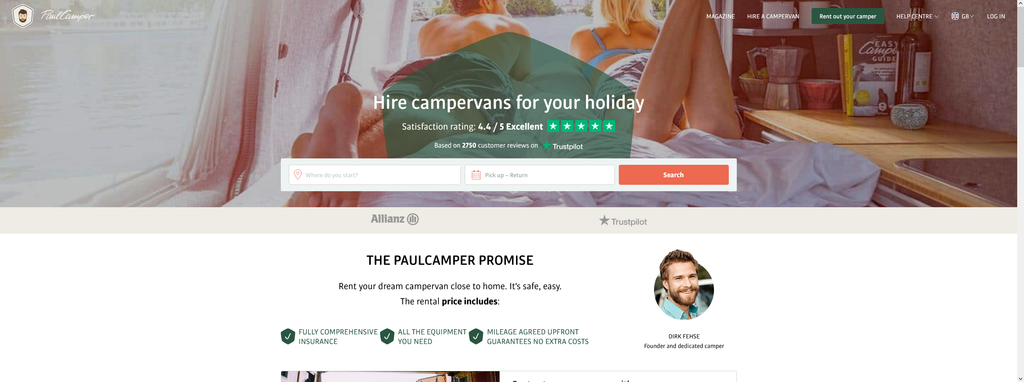 Website Design & Creation for camper rental website URL 4