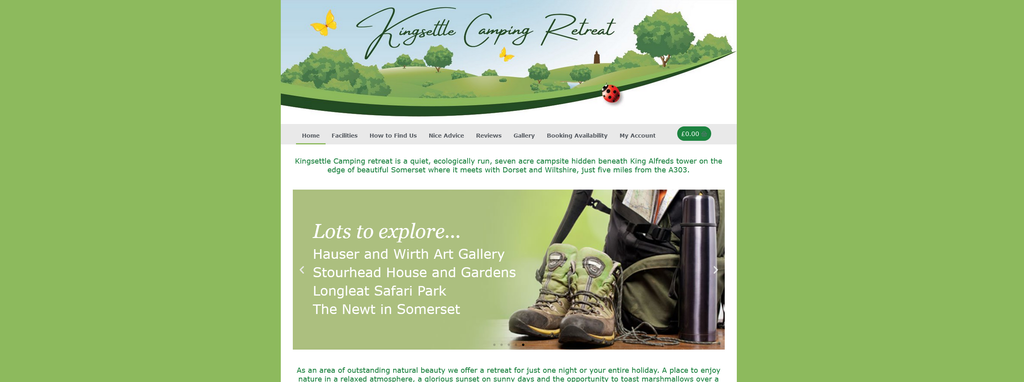 Website Design & Creation for camping retreat website URL 1