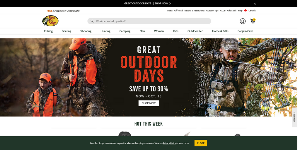 Website Design & Creation for camping supply store website URL 4