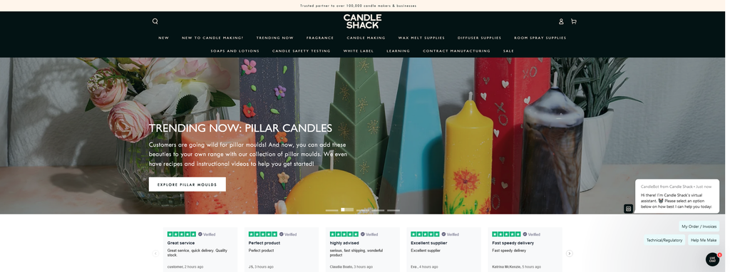 Website Design & Creation for candle making website URL 1