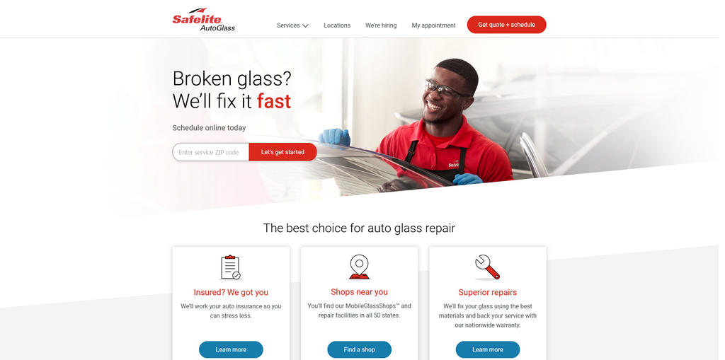 Website Design & Creation for car window repair website URL 1