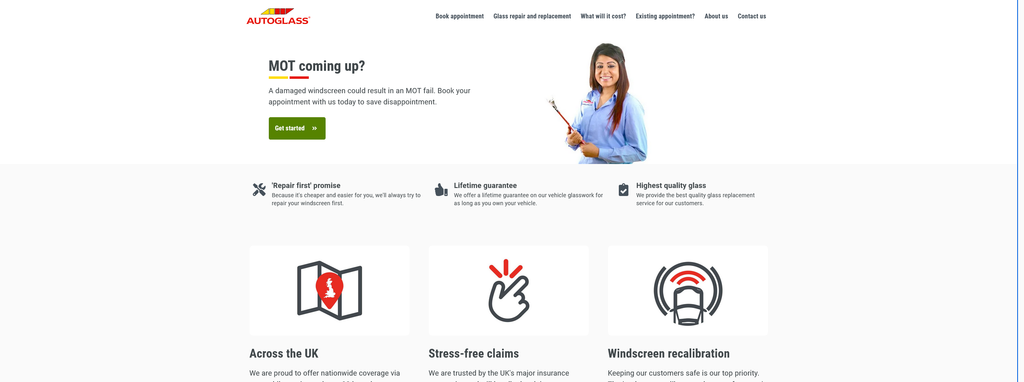 Website Design & Creation for car window repair website URL 2