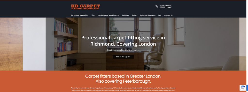 Website Design & Creation for carpet installation website URL 5