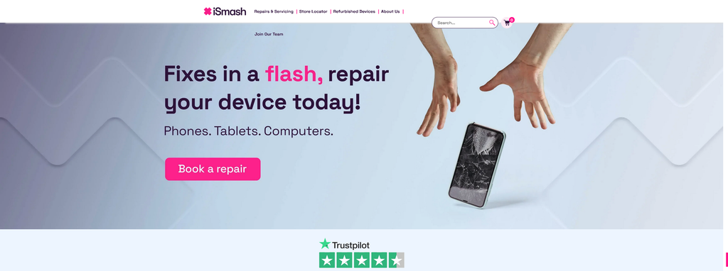 Website Design & Creation for cell phone repair website URL 1