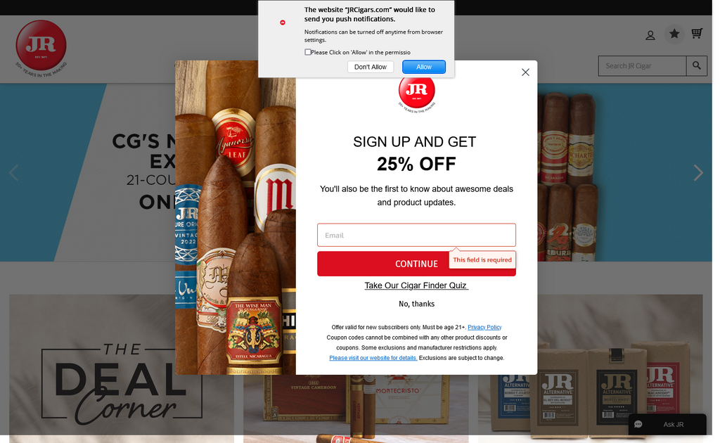 Website Design & Creation for cigar shop website URL 2