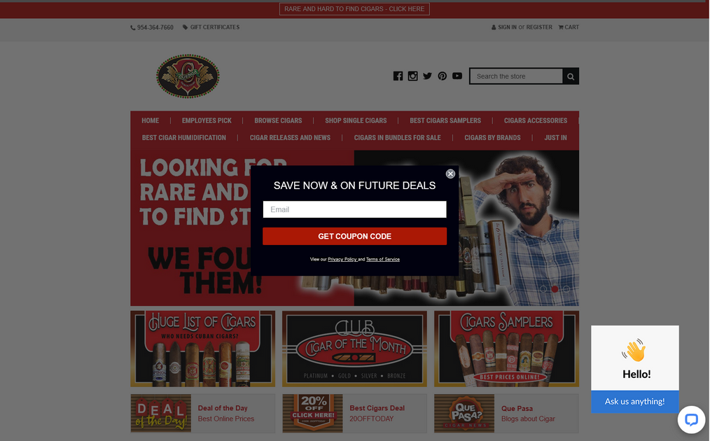 Website Design & Creation for cigar shop website URL 3