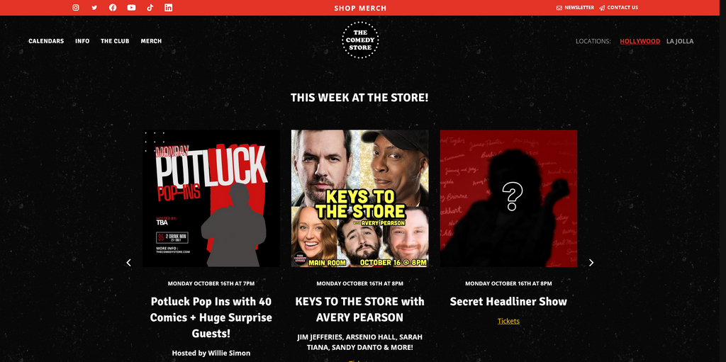 Website Design & Creation for comedy club website URL 4