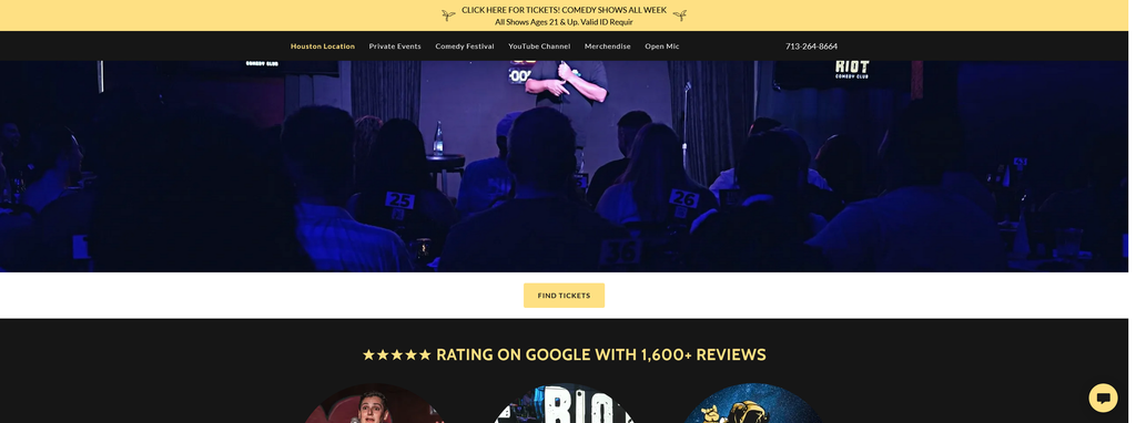 Website Design & Creation for comedy club website URL 5