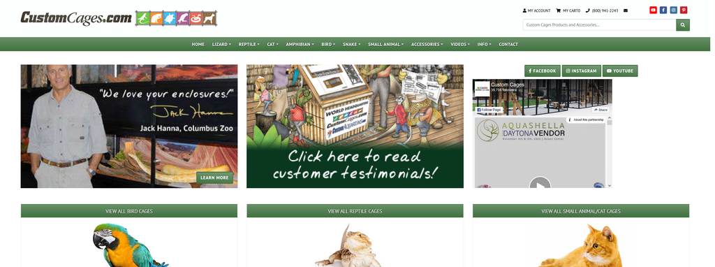 Website Design & Creation for commercial aviary website URL 1