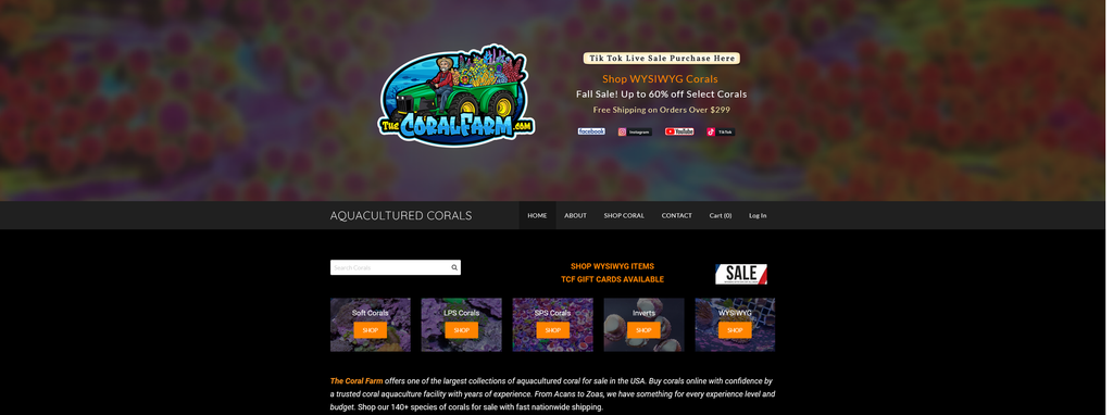Website Design & Creation for coral farm website URL 2