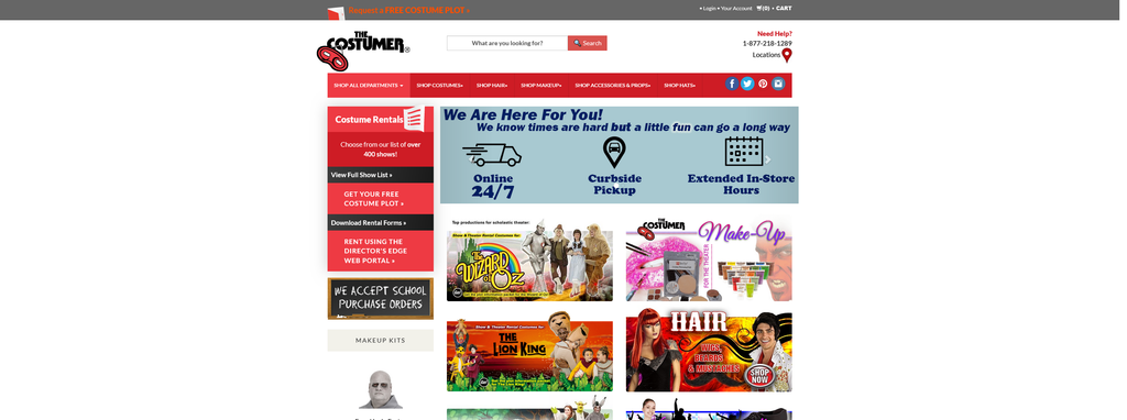 Website Design & Creation for costume rental website URL 2