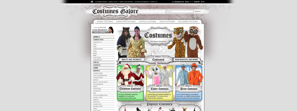 Website Design & Creation for costume rental website URL 4