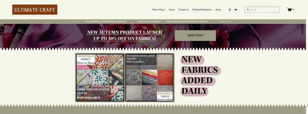 Website Design & Creation for craft store website URL 3
