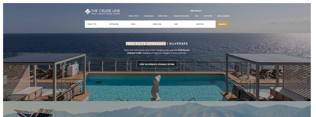 Website Design & Creation for cruise line website URL 1