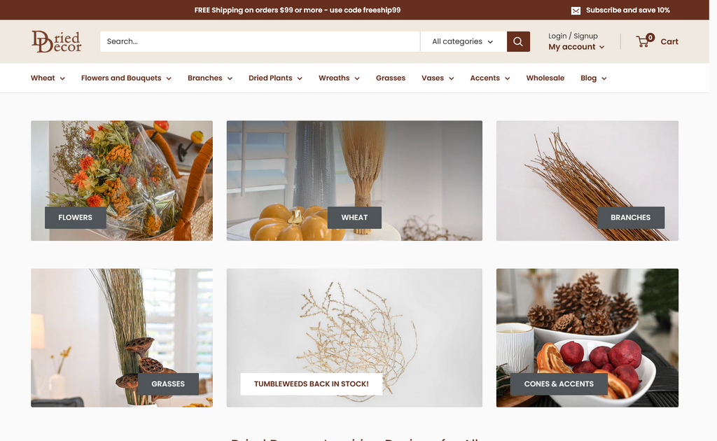Website Design & Creation for dried flower website URL 5