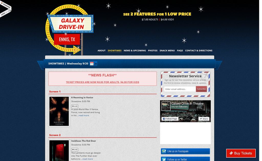 Website Design & Creation for drive in theater website URL 4