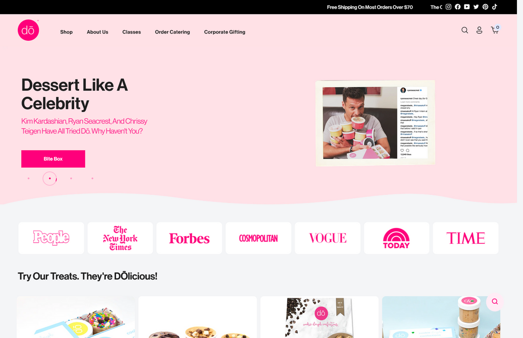Website Design & Creation for edible cookie dough cafe website URL 2