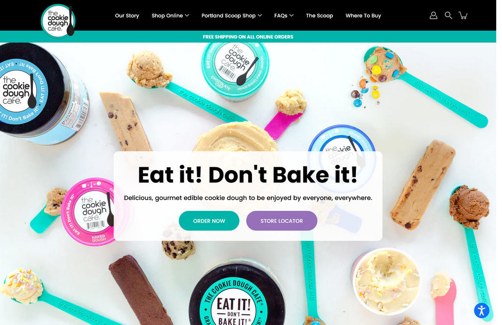 Website Design & Creation for edible cookie dough cafe website URL 3