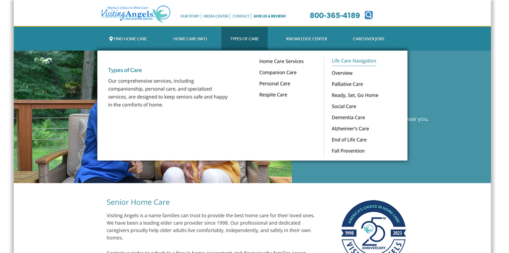 Website Design & Creation for elderly care website URL 1