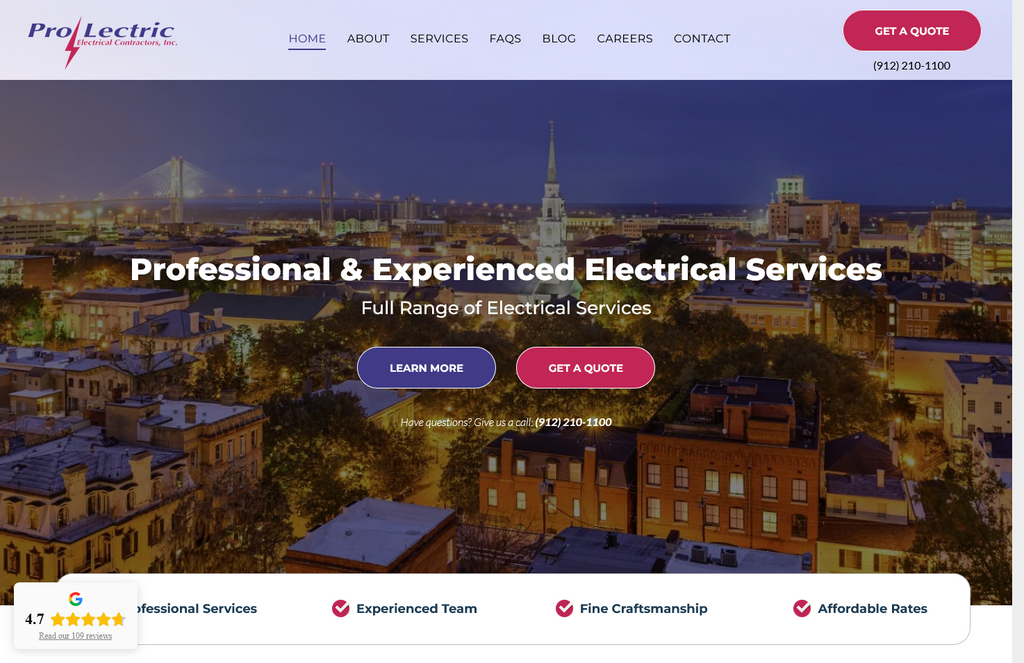 Website Design & Creation for electrician website URL 2