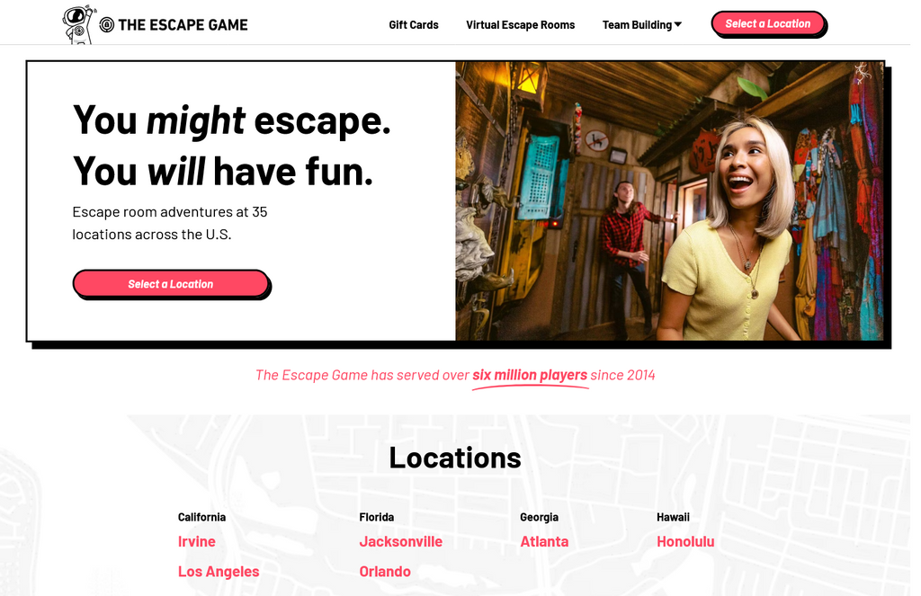 Website Design & Creation for escape cafe website URL 1