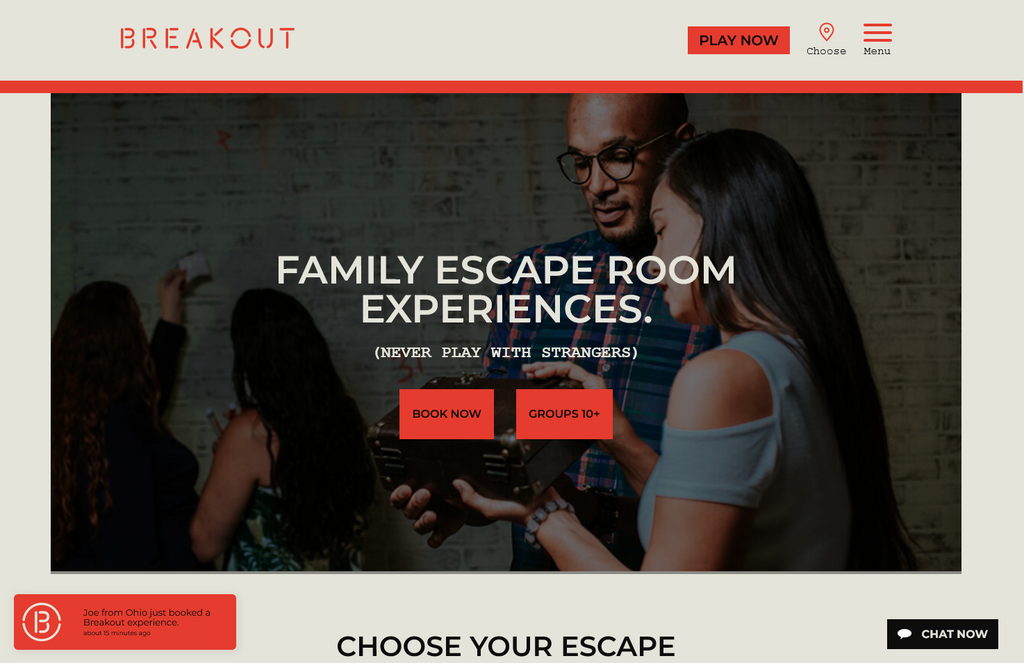 Website Design & Creation for escape cafe website URL 2