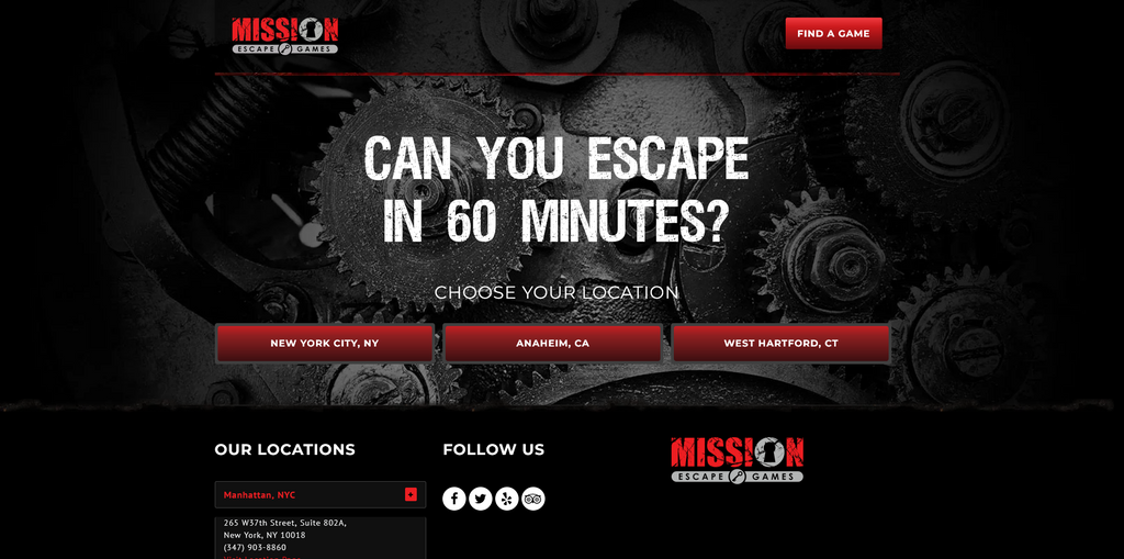 Website Design & Creation for escape room website URL 1