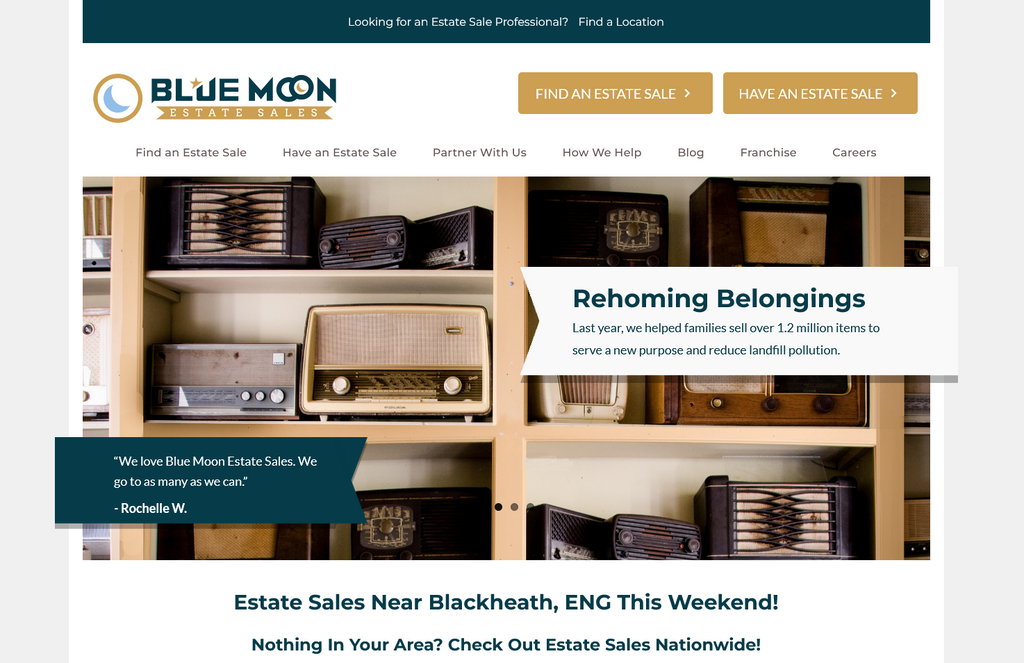 Website Design & Creation for estate sale company website URL 5