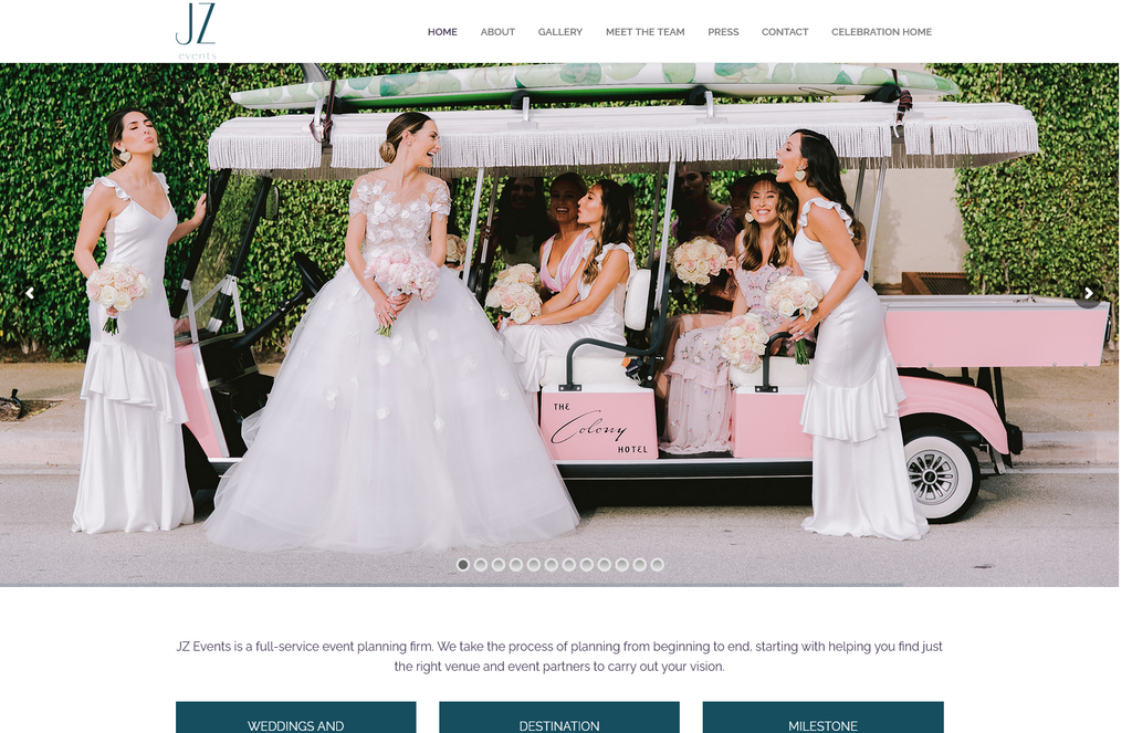 Website Design & Creation for event planner website URL 2