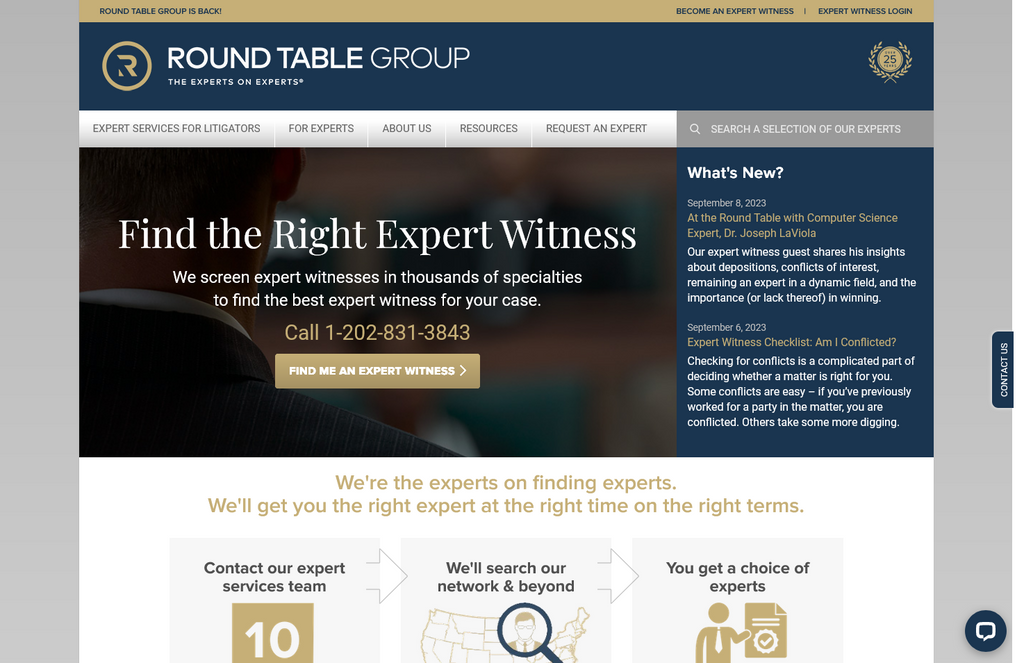 Website Design & Creation for expert witness service website URL 2